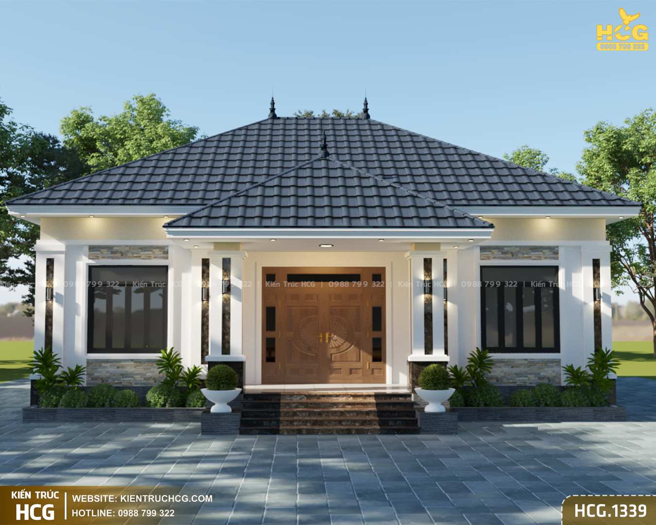 Biệt Thự Nhà Vườn Mái Nhật Hiện Đại Mặt Tiền 14.2m - HCG.1339