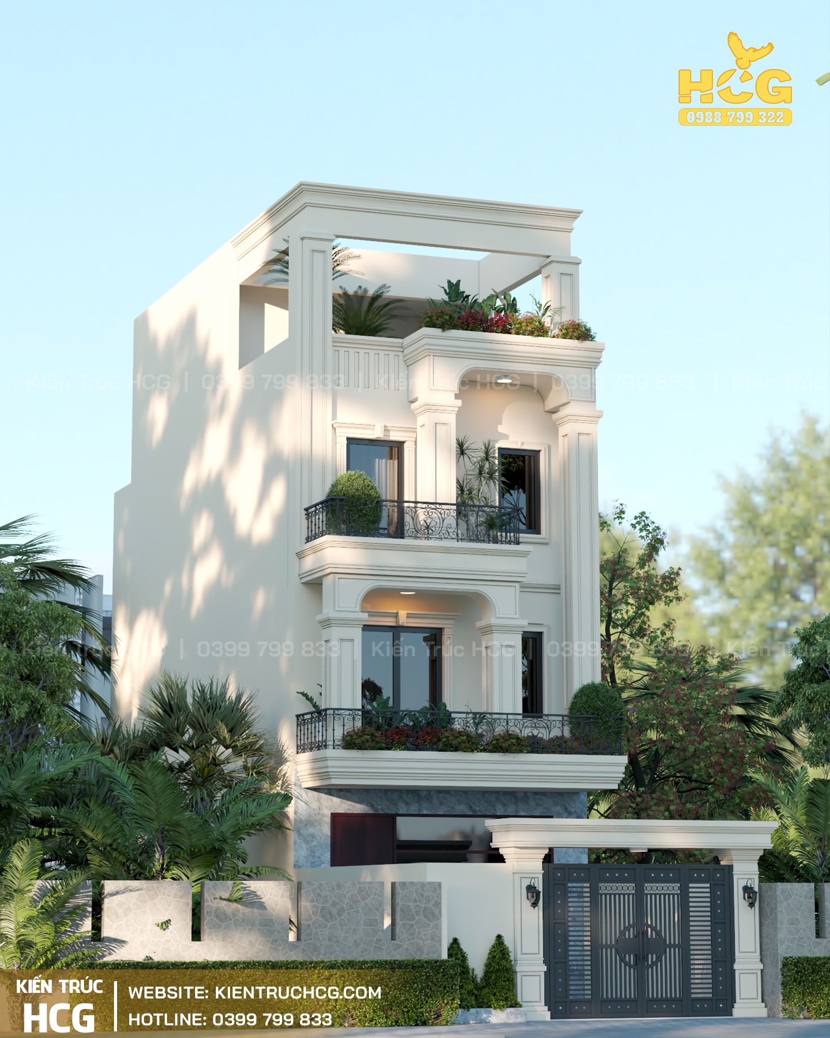 Nhà phố tân cổ 4 tầng 6 x 20m sang trọng, tiện nghi | HCG.MN.1009