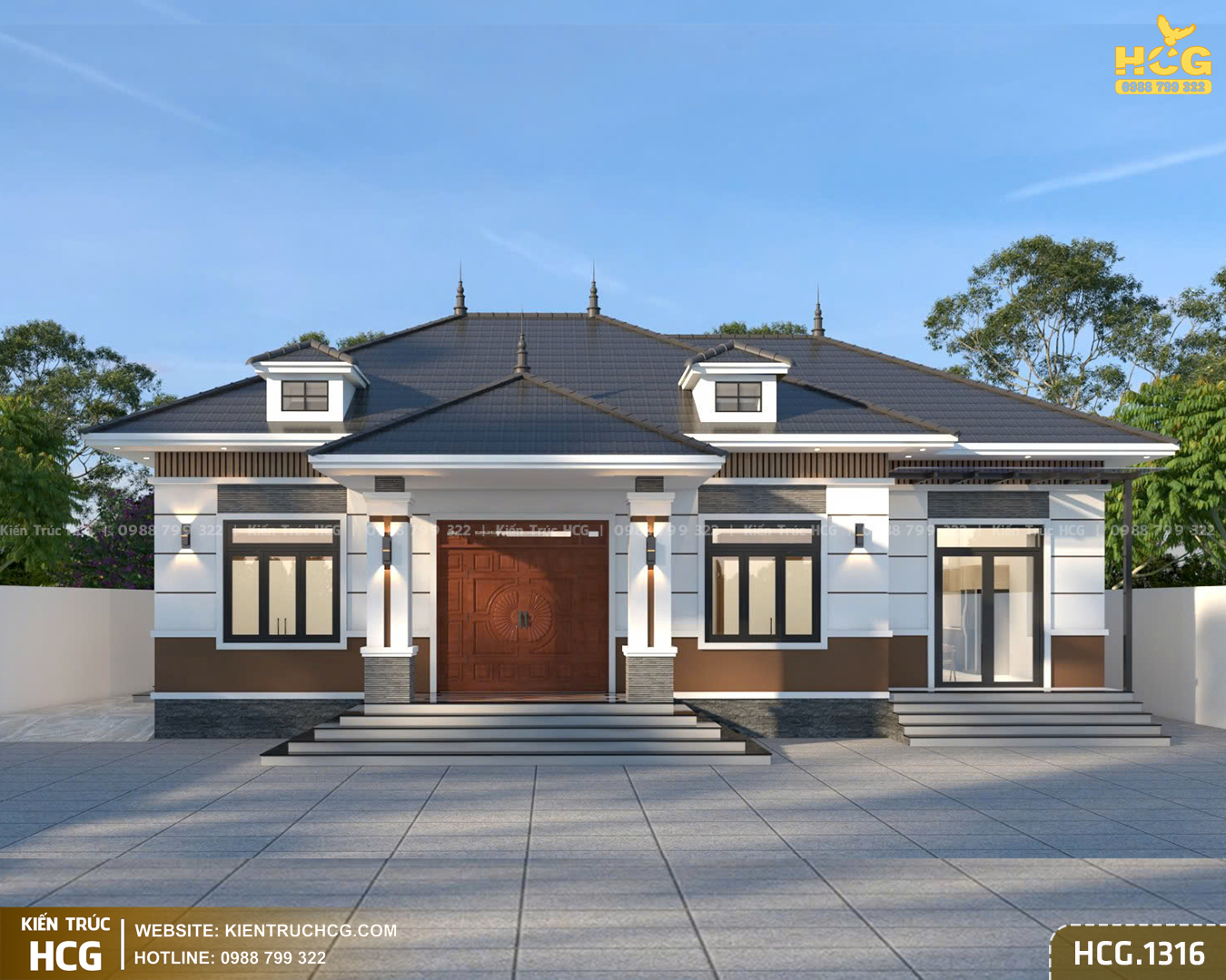 Biệt Thự Vườn Mái Nhật Hiện Đại Mặt Tiền 15.9m - HCG.1316