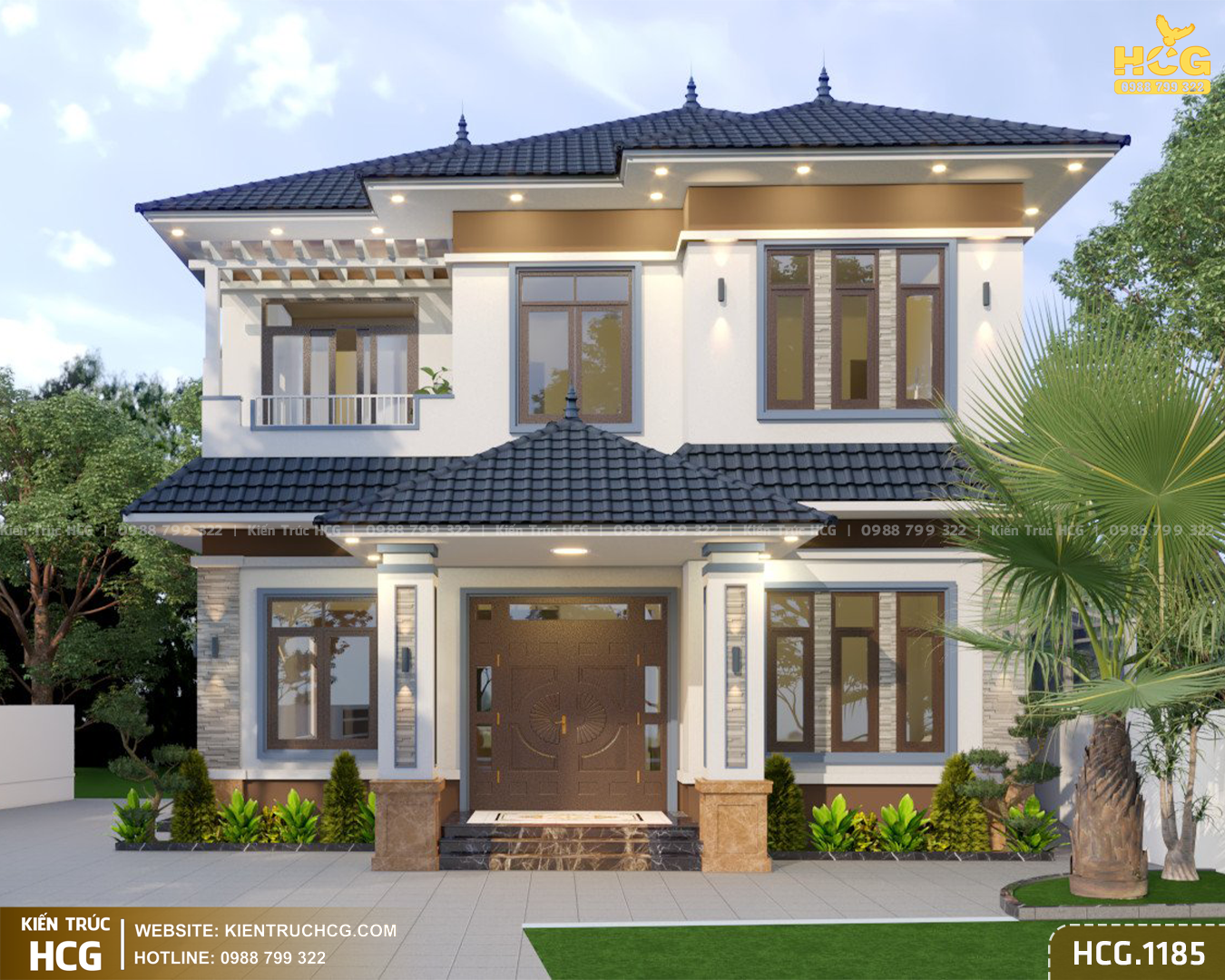 Biệt Thự 2 Tầng Mái Nhật Mặt Tiền 10.4m - HCG.1185