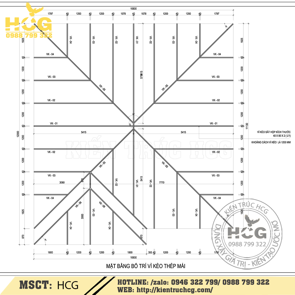 THIẾT KẾ VÌ KÈO MÁI NHẬT