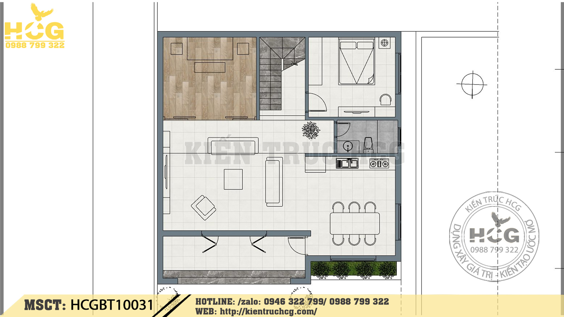 THIẾT KẾ BIỆT THỰ VƯỜN 2 TẦNG MÁI NHẬT